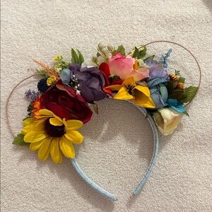 Used Disney Inspired Multicolor Floral Ears Headband
